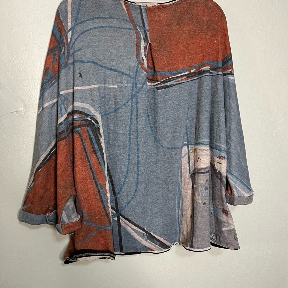 3 Potato art to wear boho oversized‎ boxy colorful blouse - Picture 6 of 6